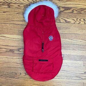 Red Dog Coat size 18 with Faux Fur Trim